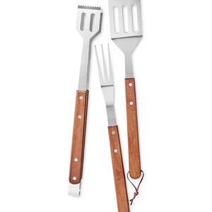 Martha Stewart Collection Bbq 3-Pc Wood Handled Tool Set